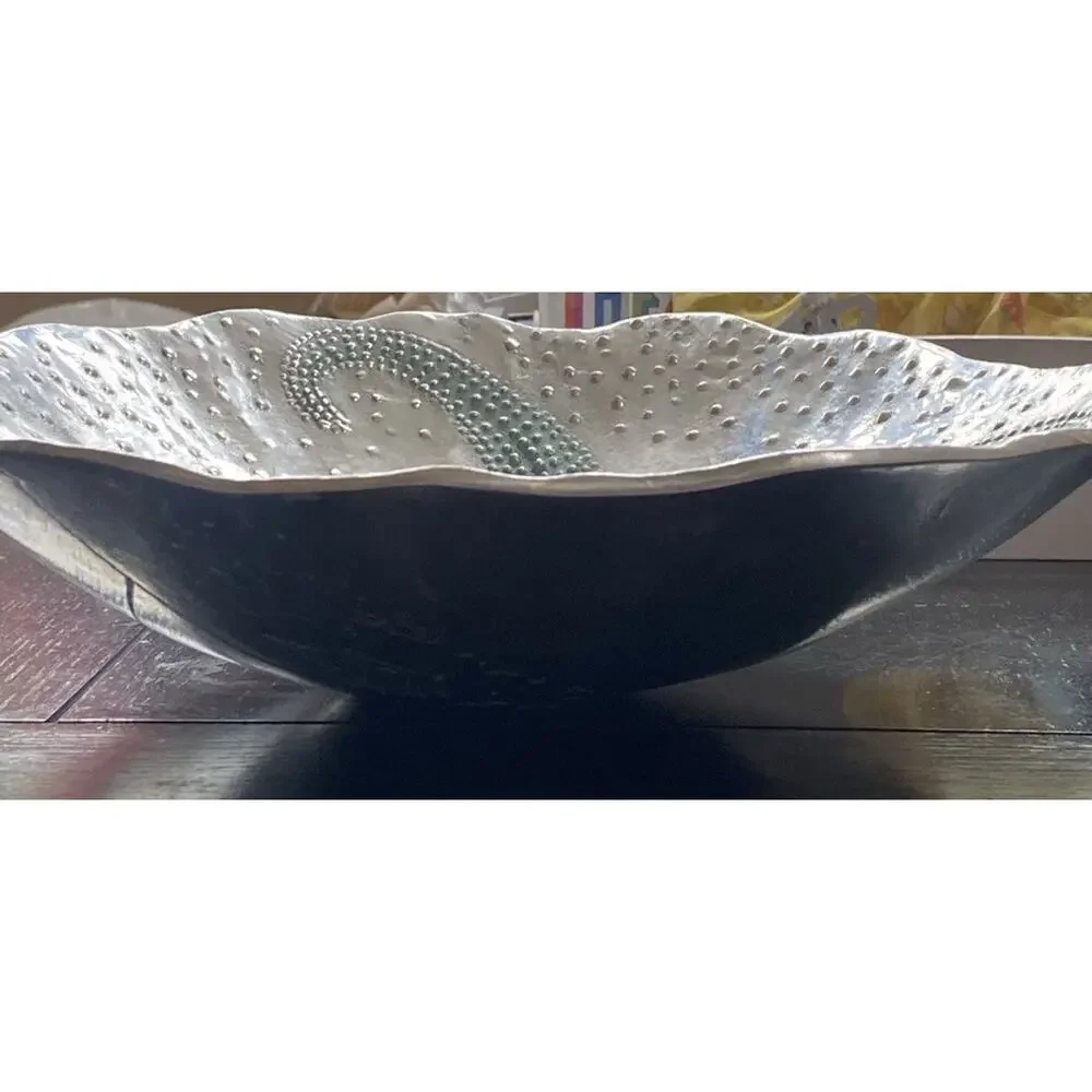 Mariposa Seaside Aqua Oceanus Octopus Aluminum Bowl 8 Coastal Beach Decor